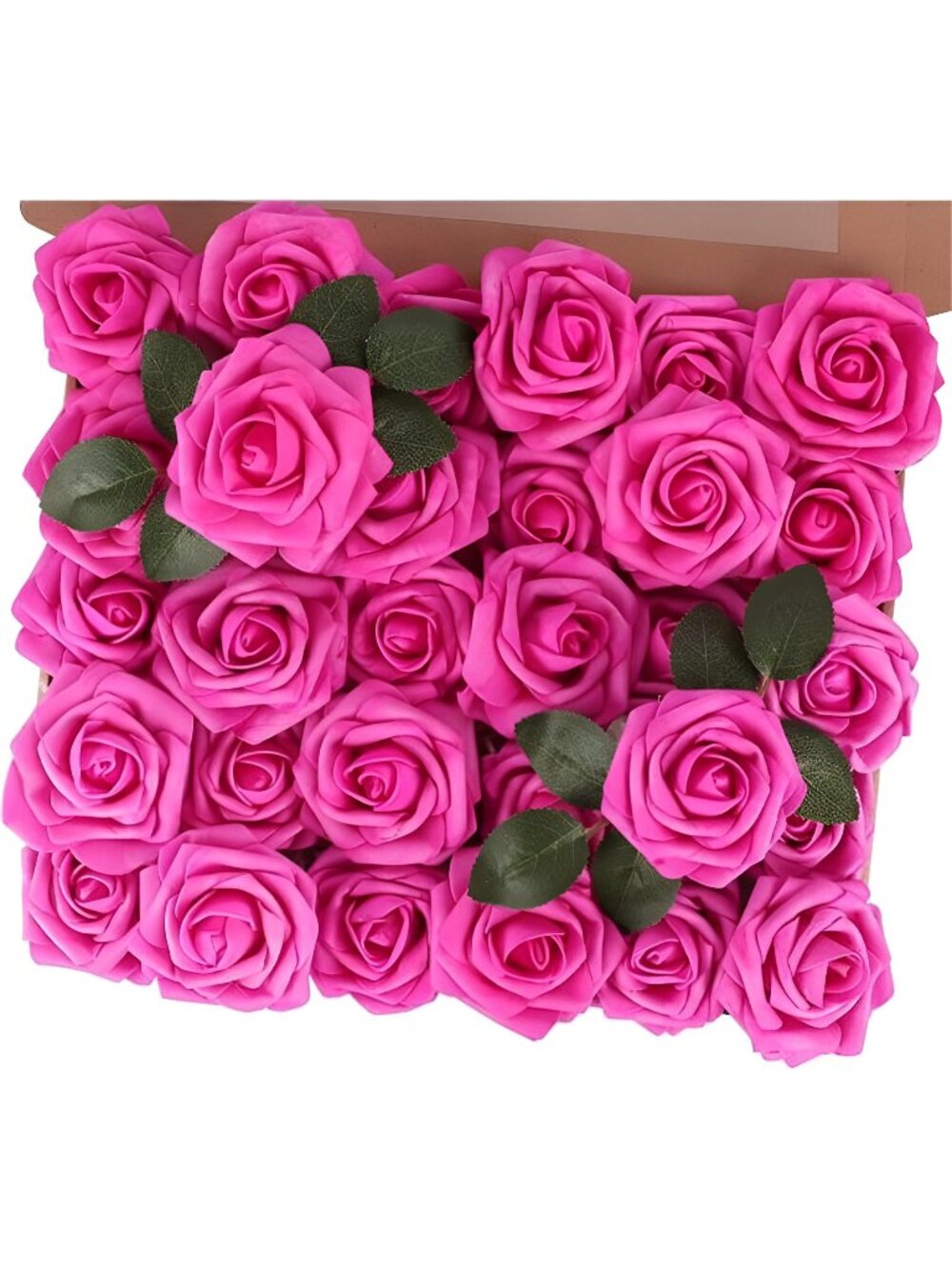 30pcs Real Touch Artificial Roses (Fuschia) - Picture 1 of 6